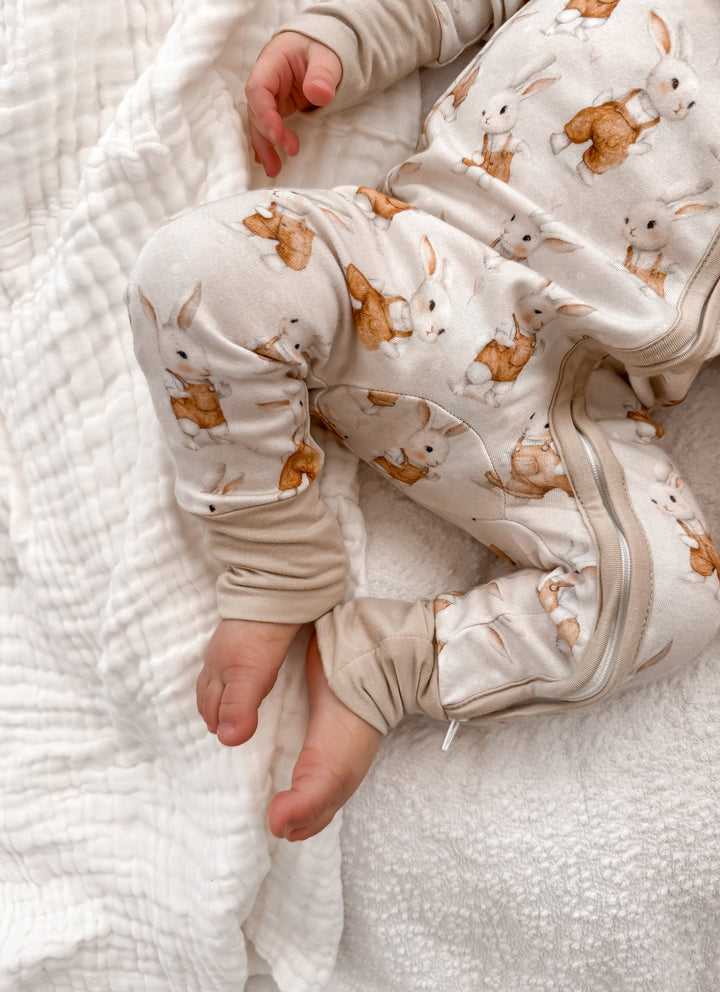 Bunny Kisses Onesie - Light Beige