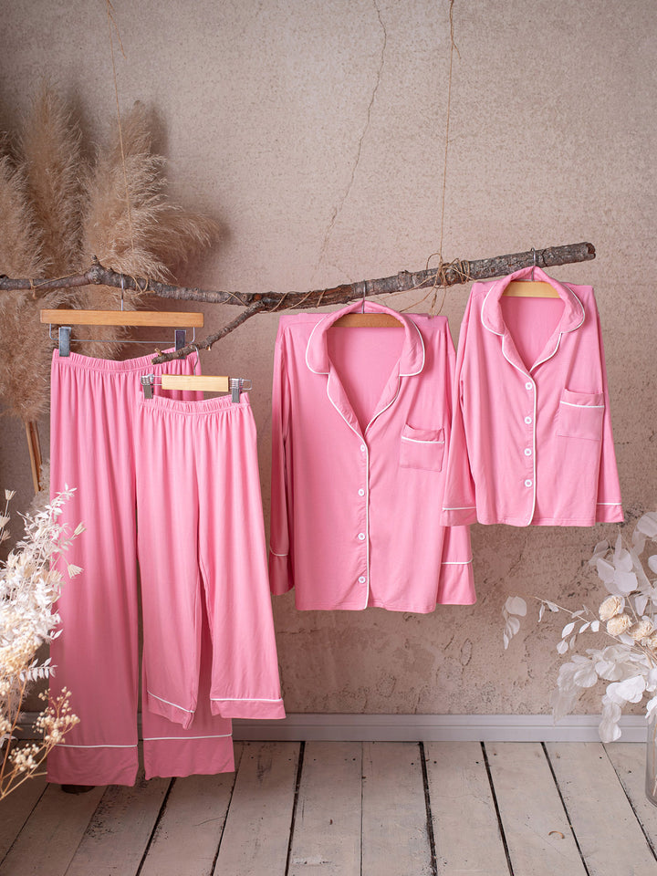 Cloud Bamboo Sleep Shirt for Mamas - Long Sleeve Blush