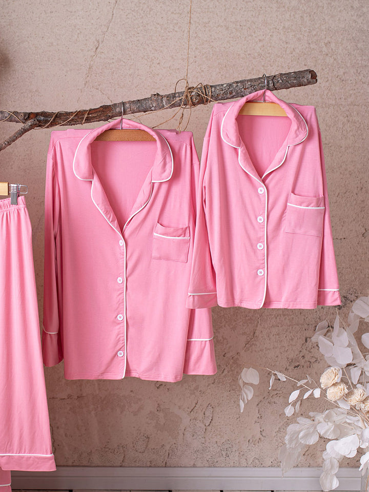 Cloud Bamboo Sleep Shirt for Mamas - Long Sleeve Blush