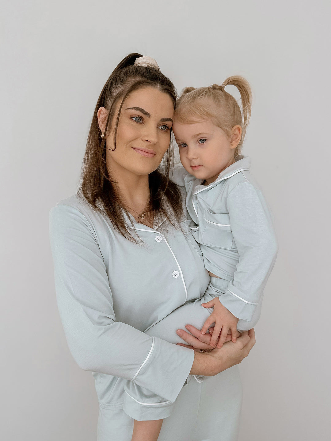 Cloud Bamboo Sleep Shirt for Kids - Long Sleeve Ice Blue