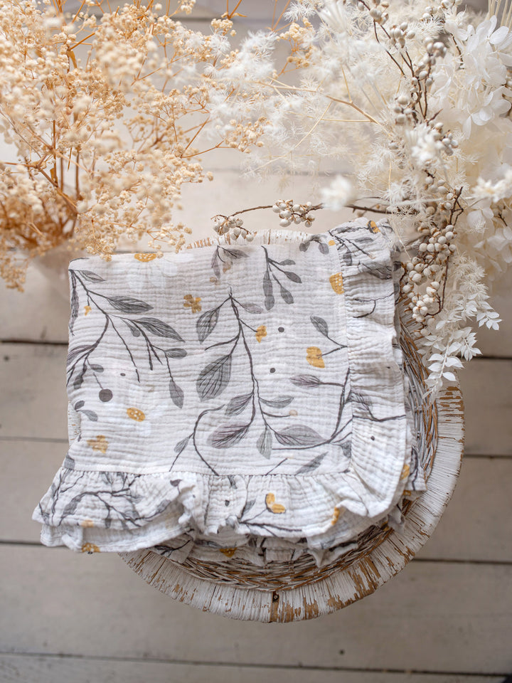 Lullaby Floral - Lux Muslin Gauze Blanket - Daisy