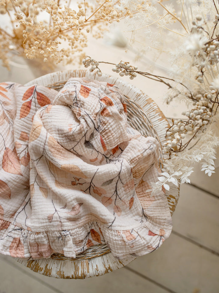 Lullaby Floral - Lux Muslin Gauze Blanket - Leaves