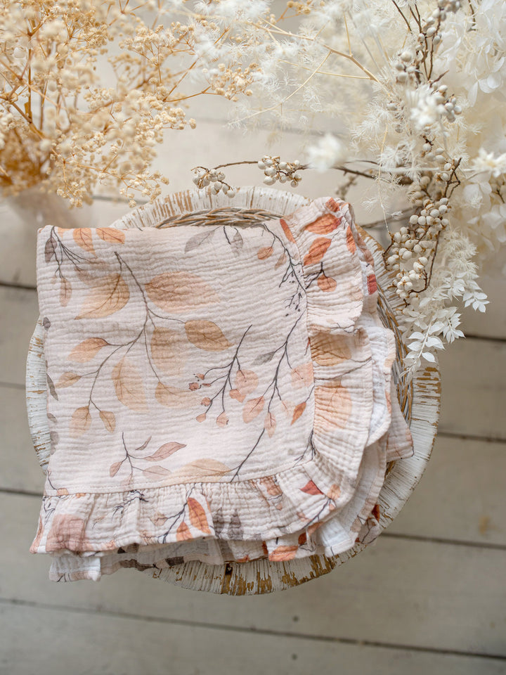 Lullaby Floral - Lux Muslin Gauze Blanket - Leaves