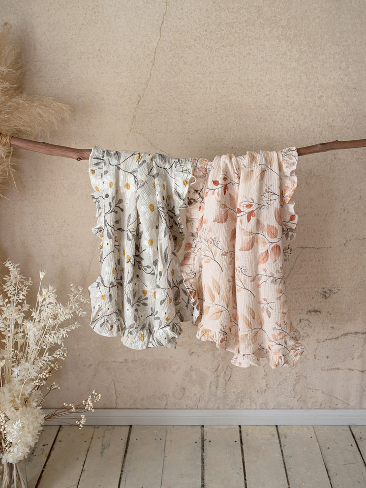 Lullaby Floral - Lux Muslin Gauze Blanket - Leaves