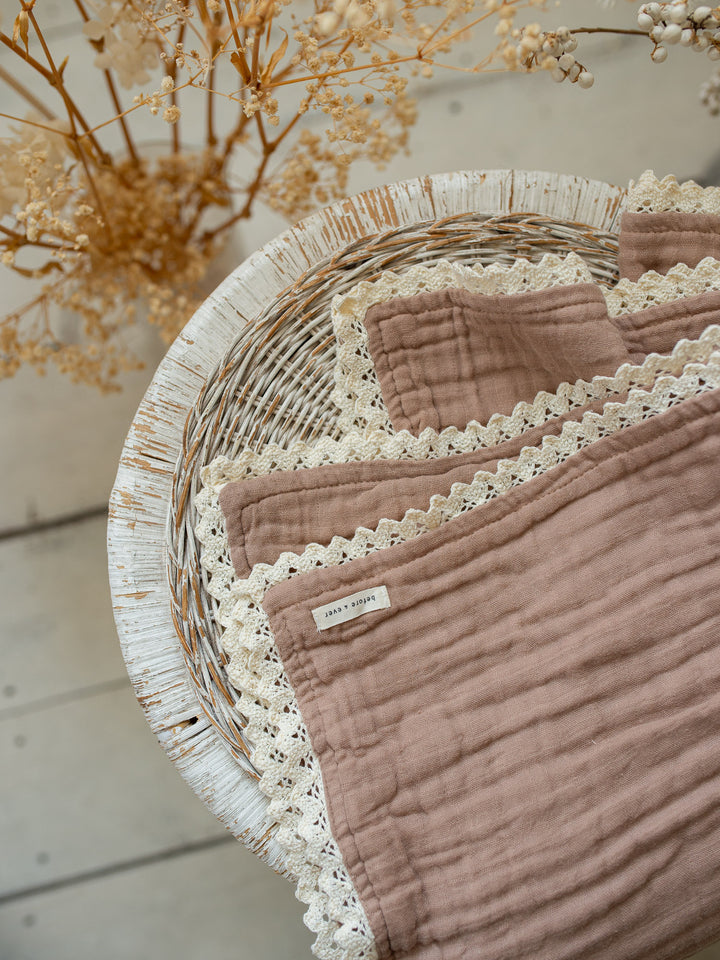 Lullaby Lace - Lux Muslin Gauze Blanket - Woodsmoke