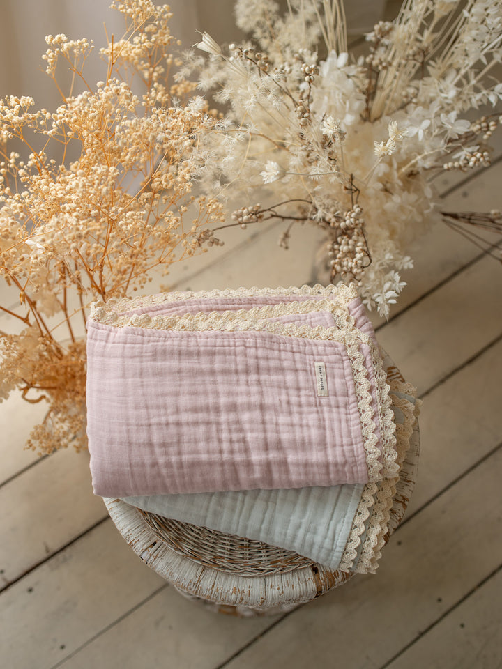 Lullaby Lace - Lux Muslin Gauze Blanket - Ballet Pink