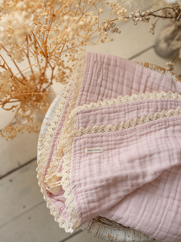 Lullaby Lace - Lux Muslin Gauze Blanket - Ballet Pink