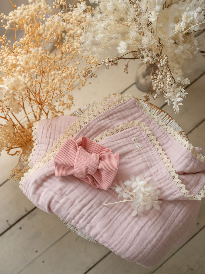 Lullaby Lace - Lux Muslin Gauze Blanket - Ballet Pink