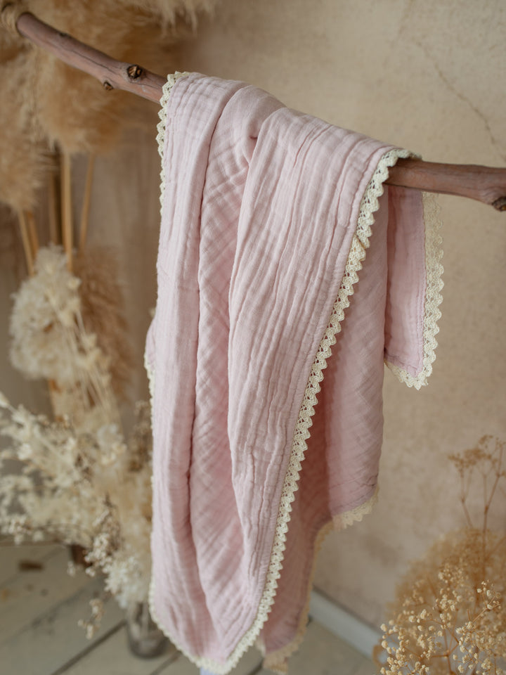 Lullaby Lace - Lux Muslin Gauze Blanket - Ballet Pink