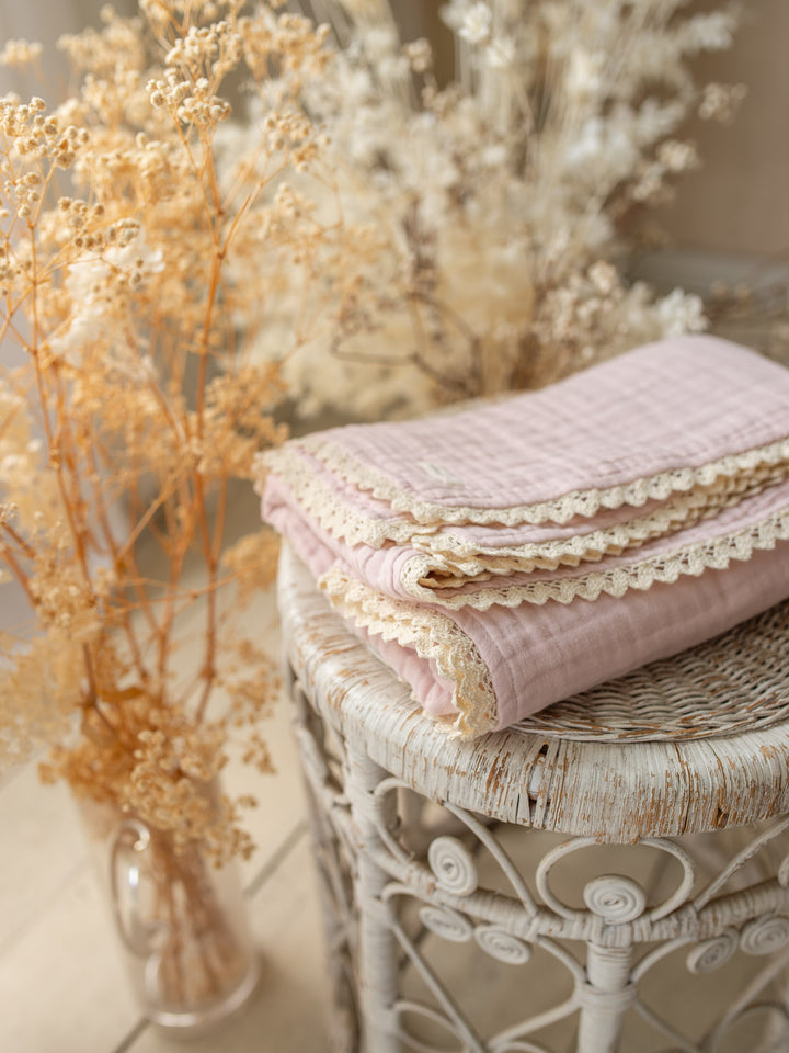 Lullaby Lace - Lux Muslin Gauze Blanket - Ballet Pink