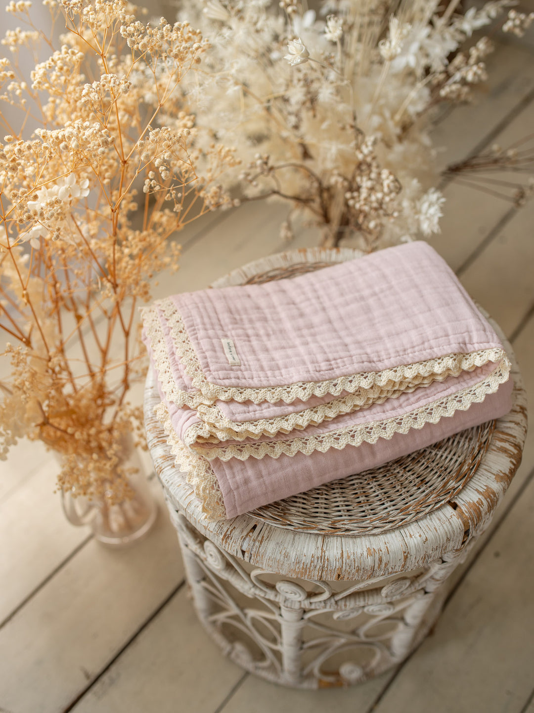 Lullaby Lace - Lux Muslin Gauze Blanket - Ballet Pink