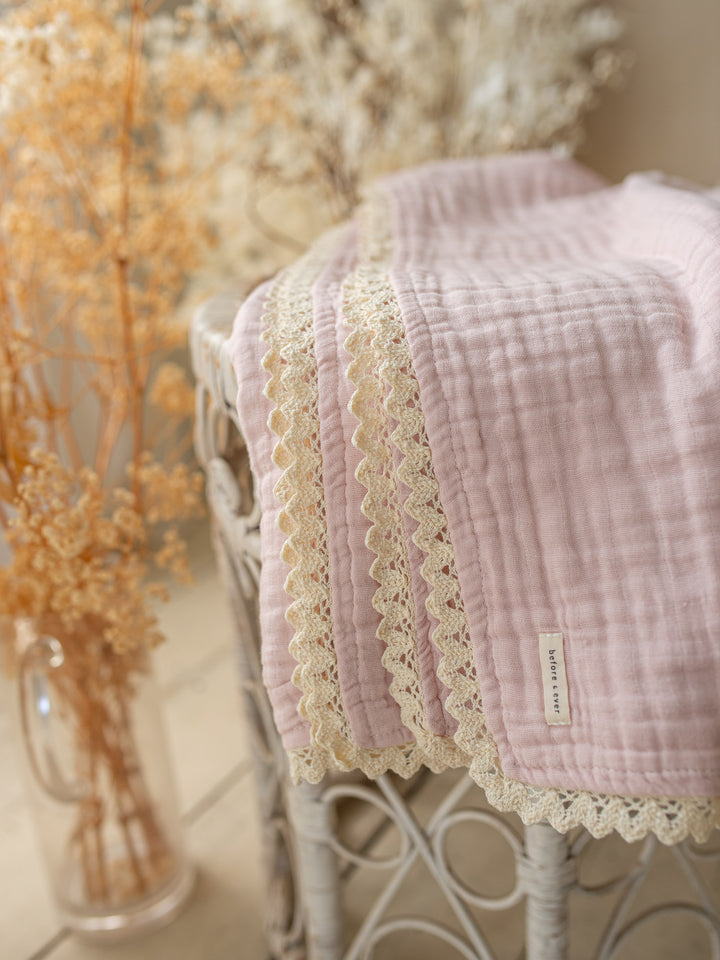 Lullaby Lace - Lux Muslin Gauze Blanket - Ballet Pink