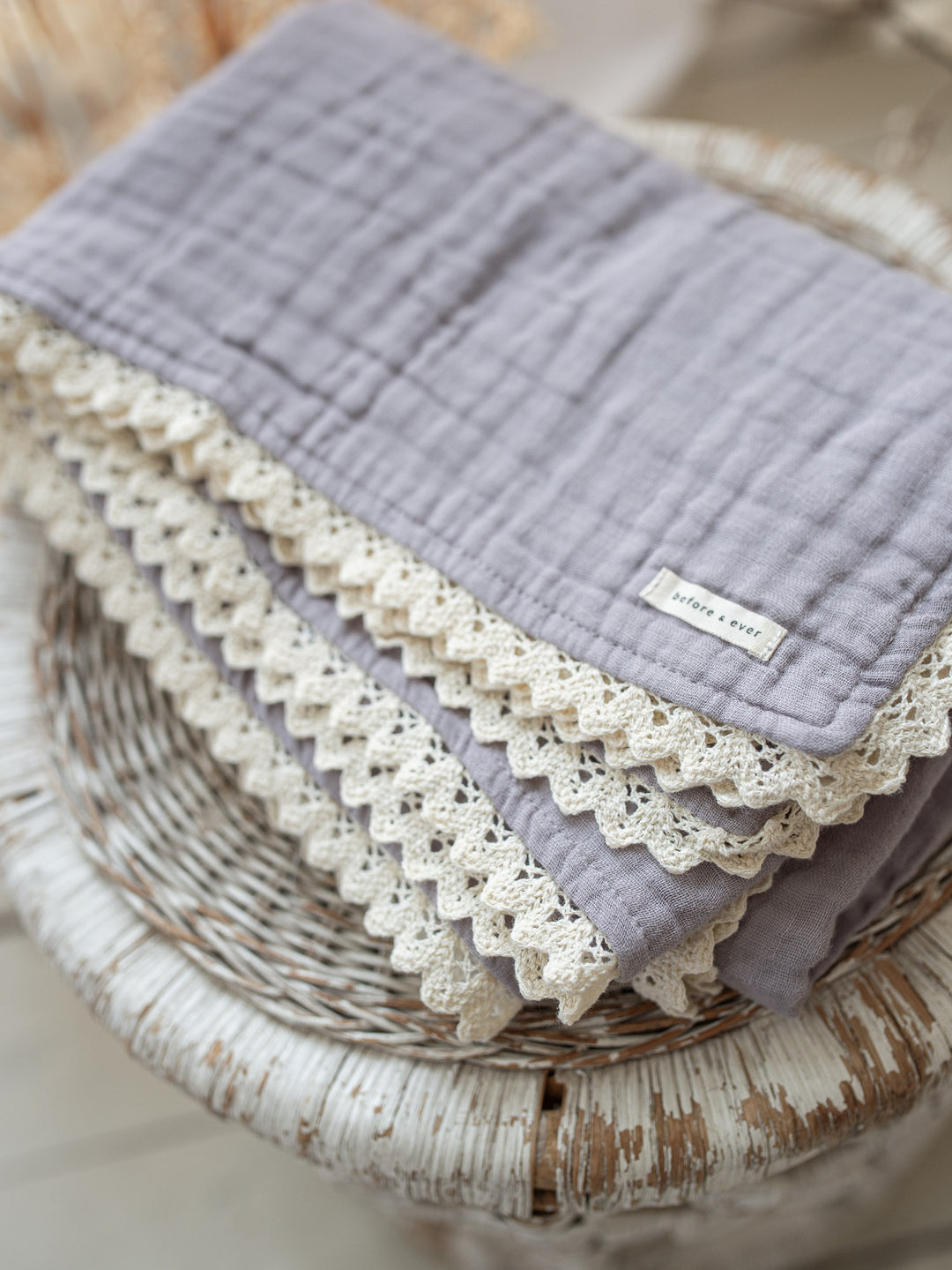 Lullaby Lace - Lux Muslin Gauze Blanket - Purple Haze