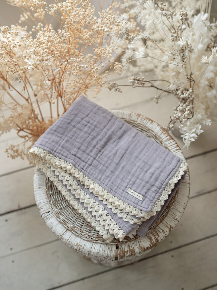 Lullaby Lace - Lux Muslin Gauze Blanket - Purple Haze