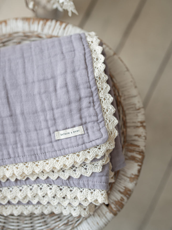 Lullaby Lace - Lux Muslin Gauze Blanket - Purple Haze