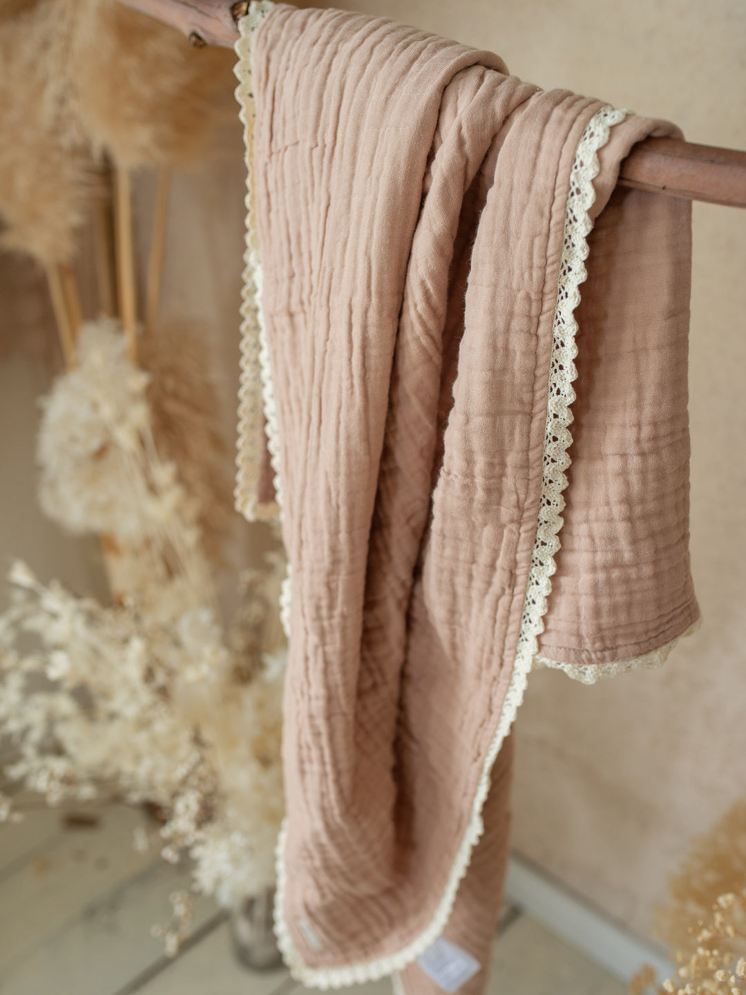 Lullaby Lace - Lux Muslin Gauze Blanket - Tan