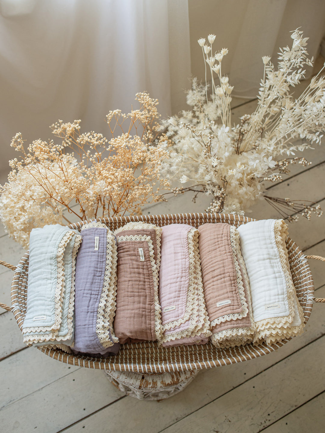 Lullaby Lace - Lux Muslin Gauze Blanket - Woodsmoke