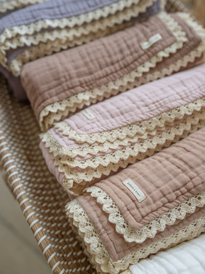 Lullaby Lace - Lux Muslin Gauze Blanket - Tan