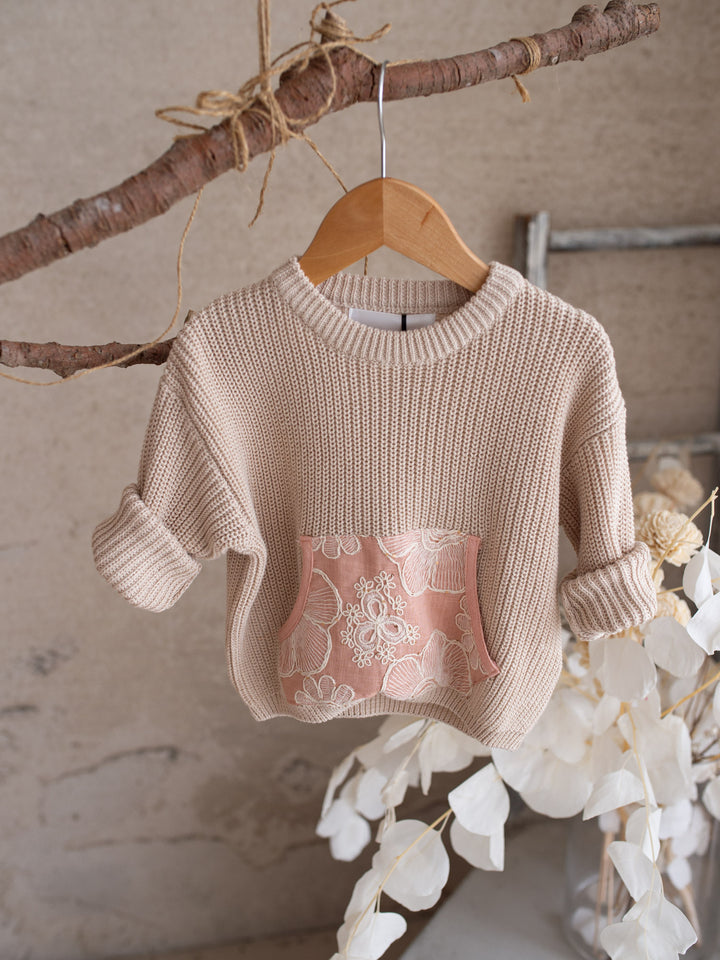 Lace Story Sweater - Oatmeal