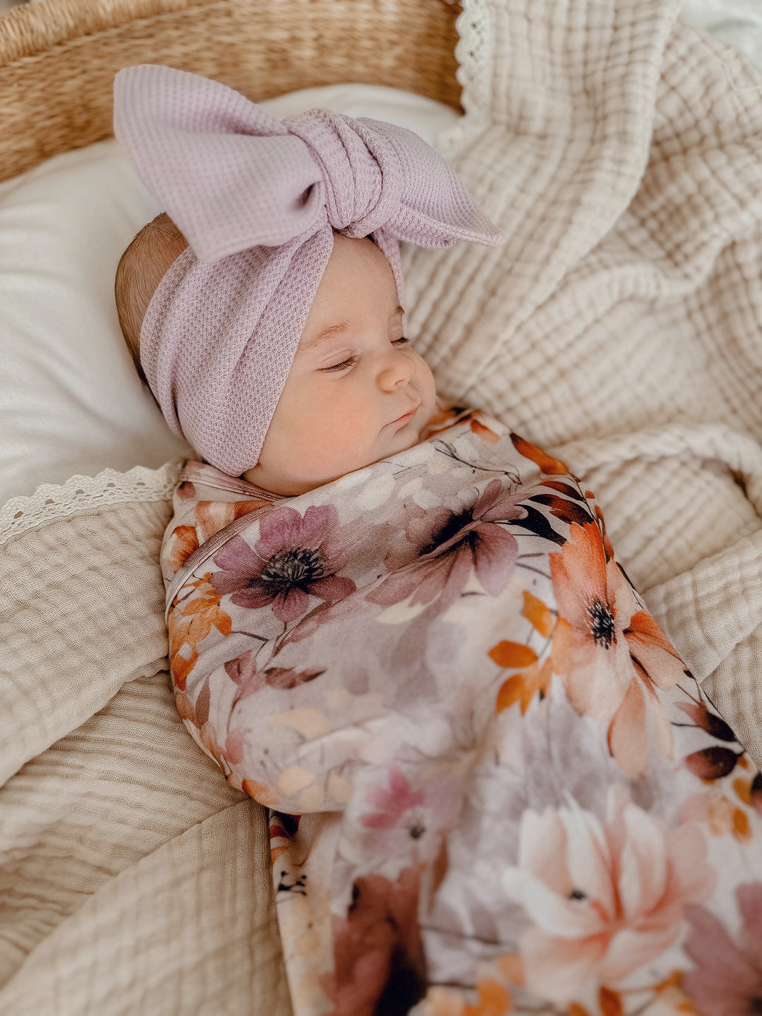 Flower Story Baby Swaddle - Lilac