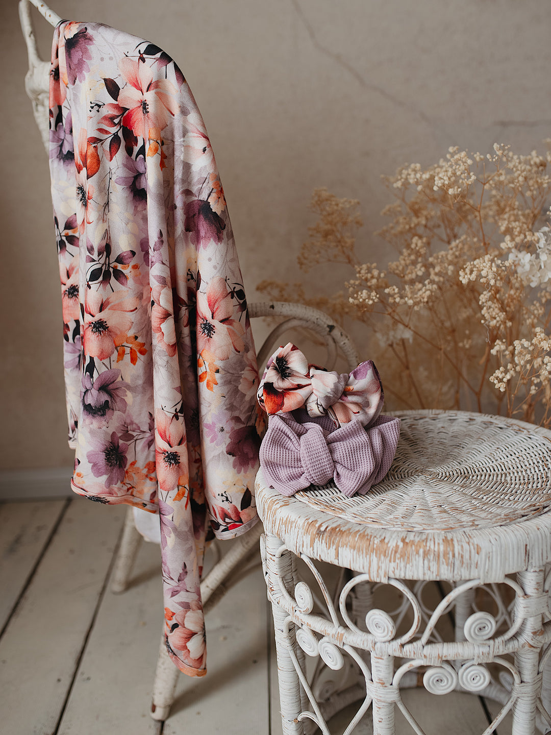 Flower Story Baby Swaddle - Lilac