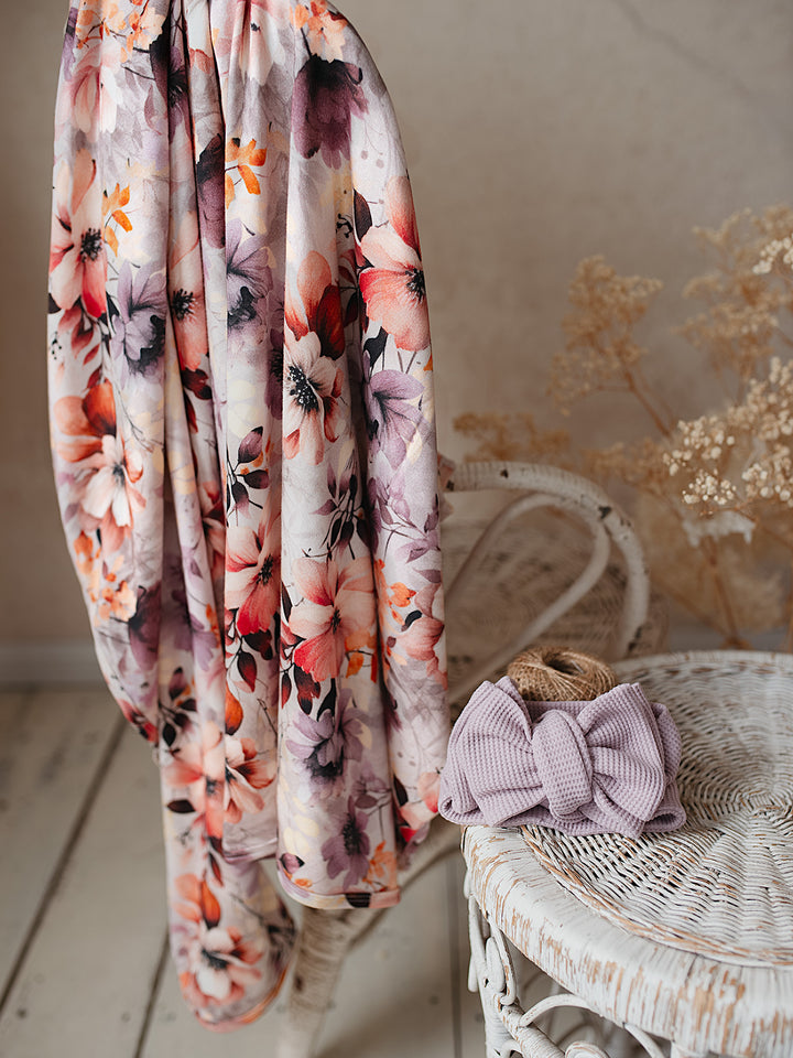 Flower Story Baby Swaddle - Lilac