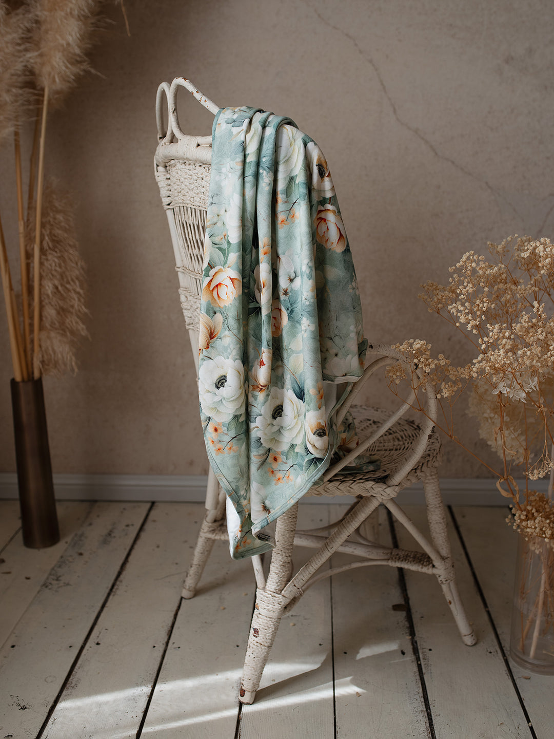 Flower Story Baby Swaddle - Sage