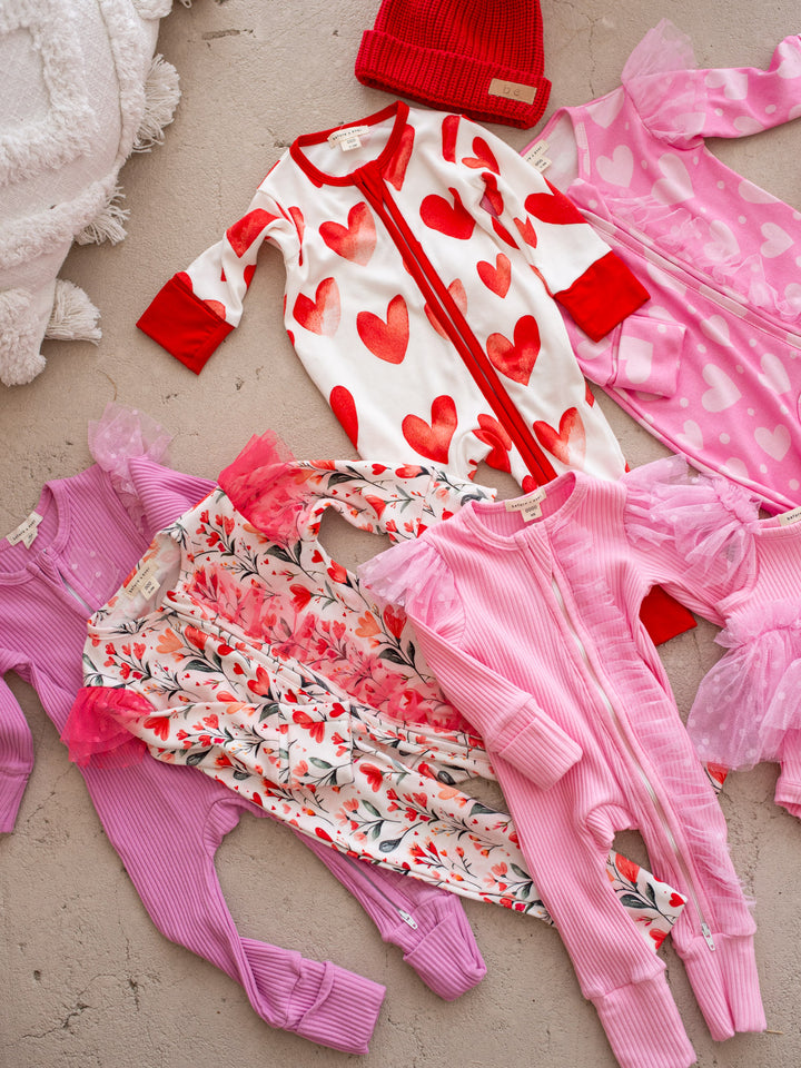 Love You More – Floral Heart Onesie