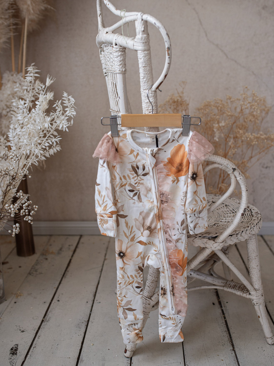 Flower Story Onesie - Beige Floral