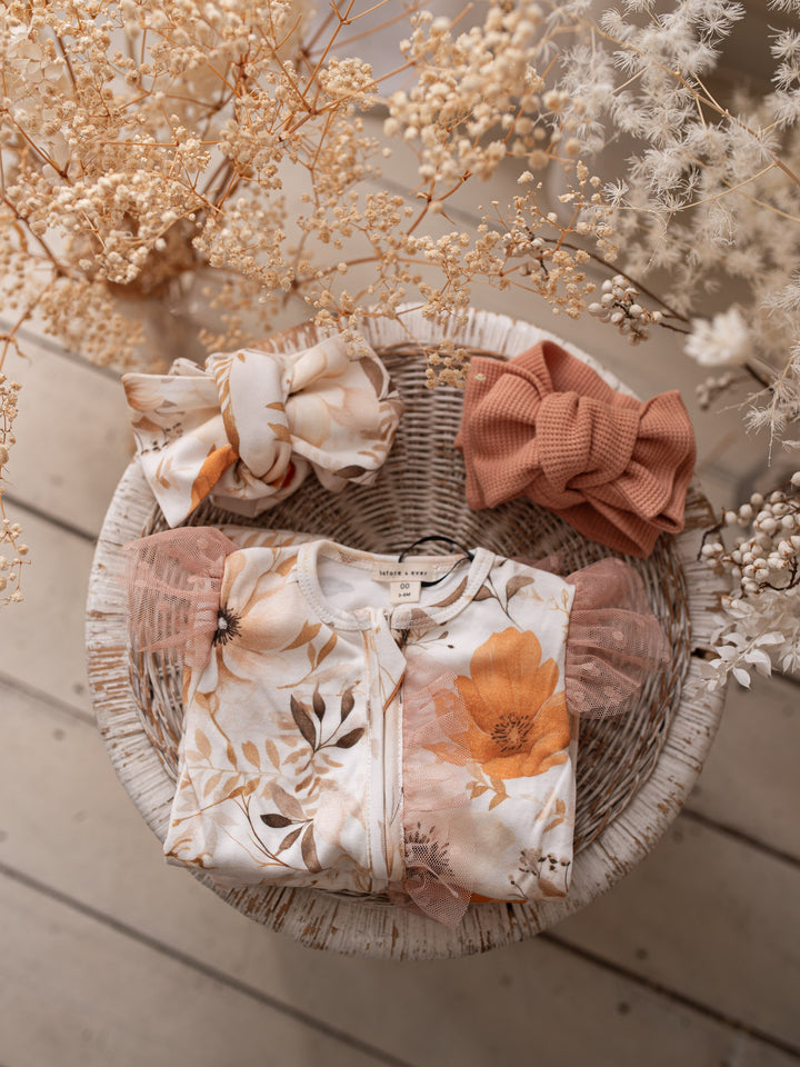 Flower Story Onesie - Beige Floral