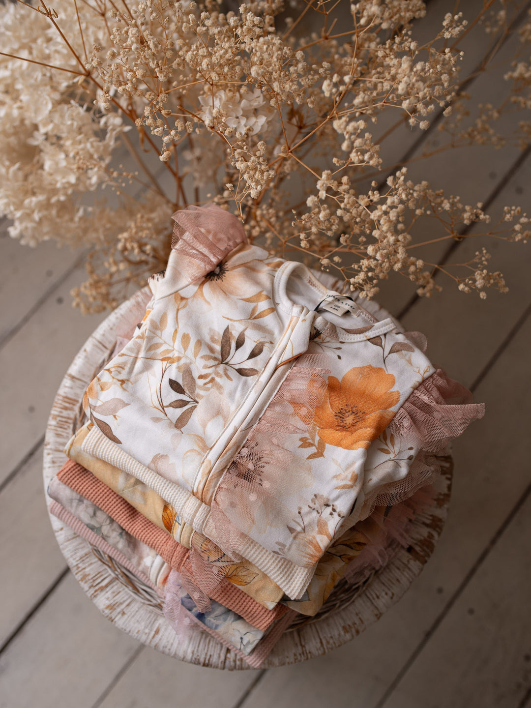 Flower Story Onesie - Beige Floral