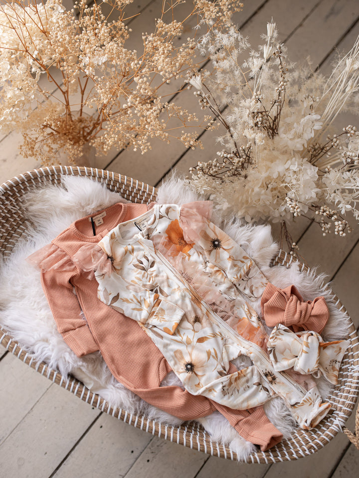 Flower Story Onesie - Beige Floral