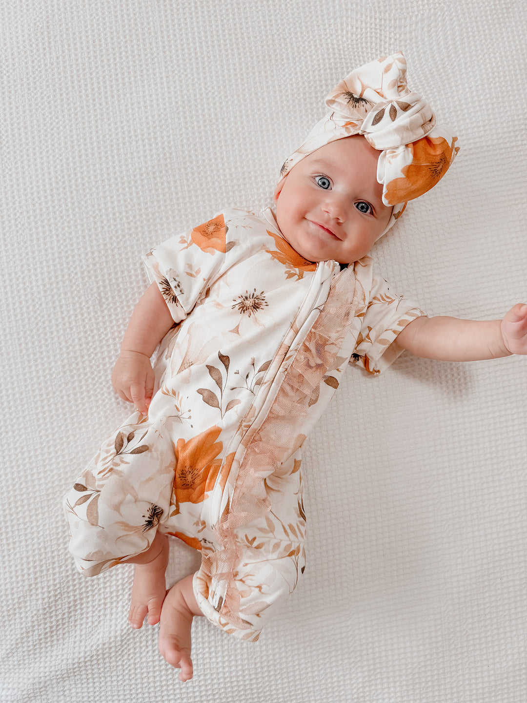 Flower Story - Topknot Headwrap Beige Floral