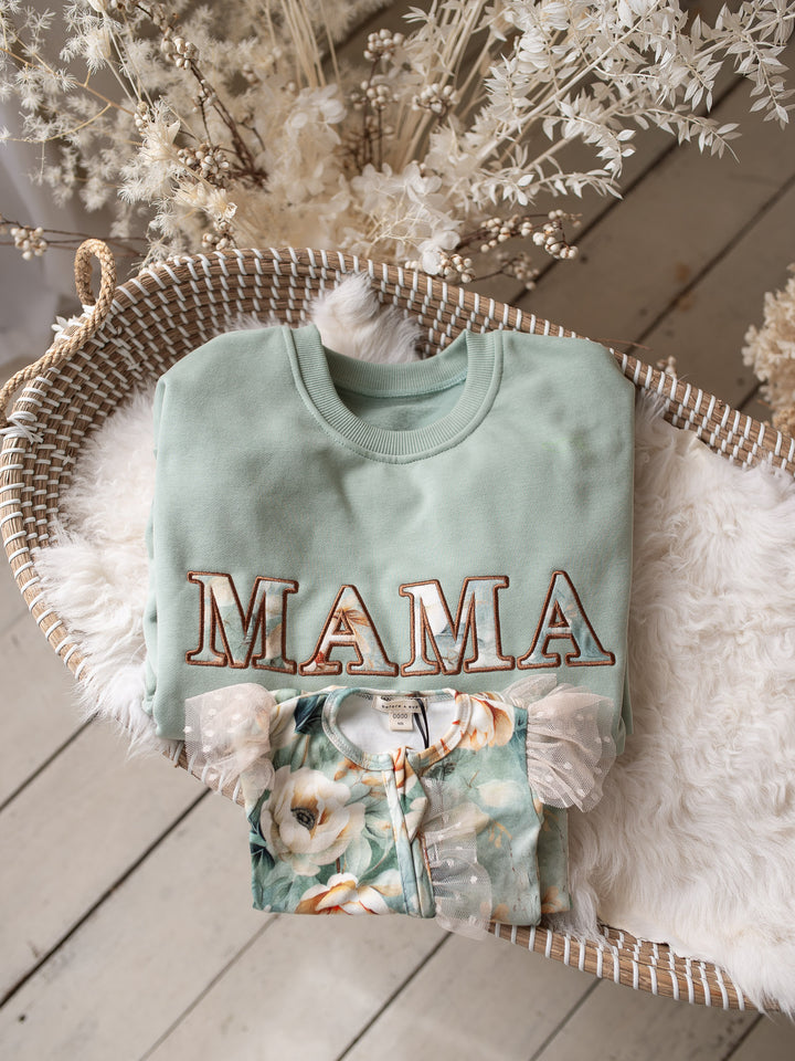 Flower Story Sweatshirt For Mamas - Sage