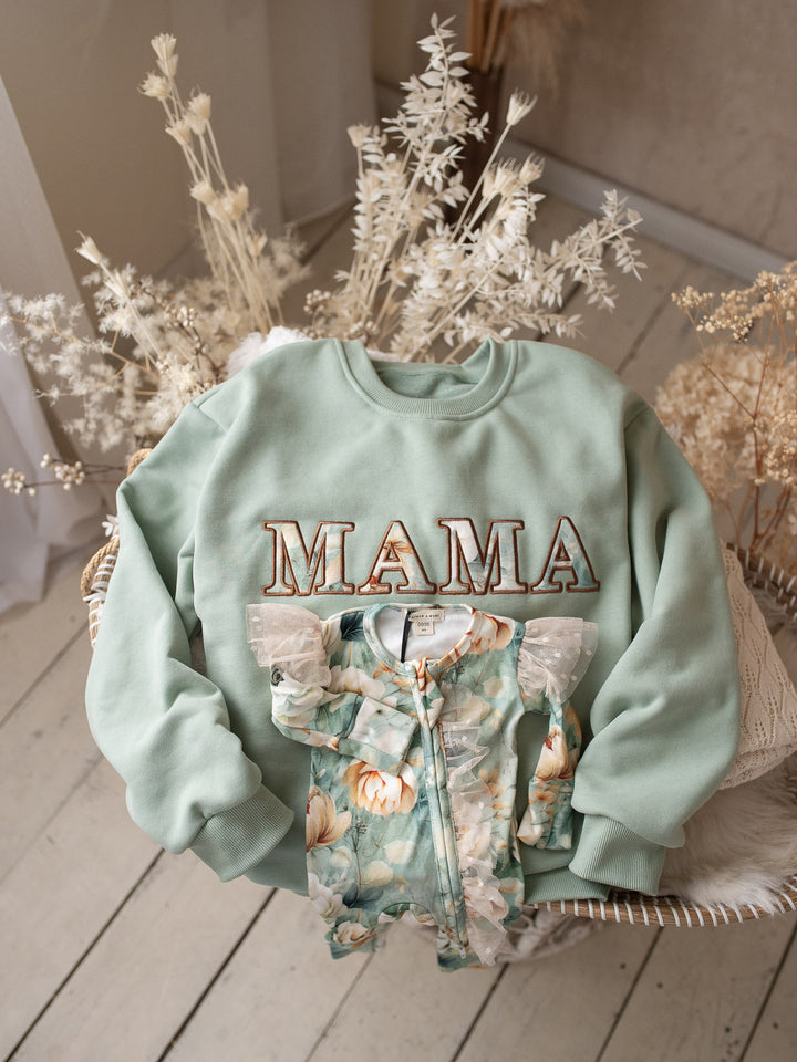 Flower Story Sweatshirt For Mamas - Sage