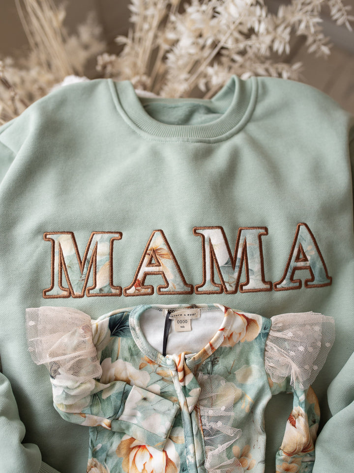 Flower Story Sweatshirt For Mamas - Sage