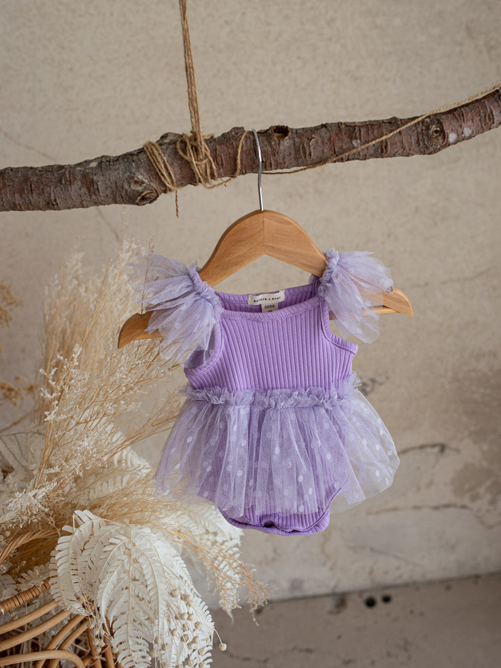 I Love Candy Romper - Grape