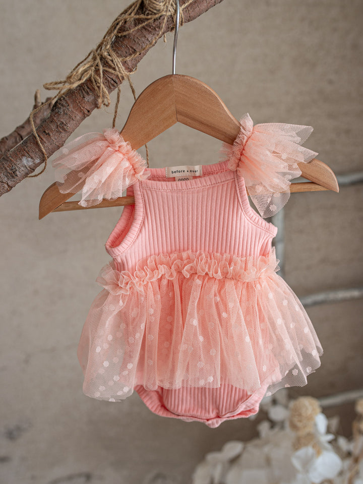 I Love Candy Romper - Peach