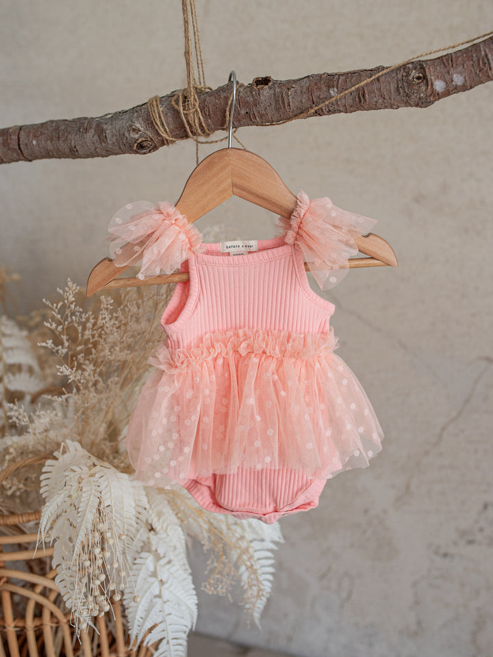 I Love Candy Romper - Peach