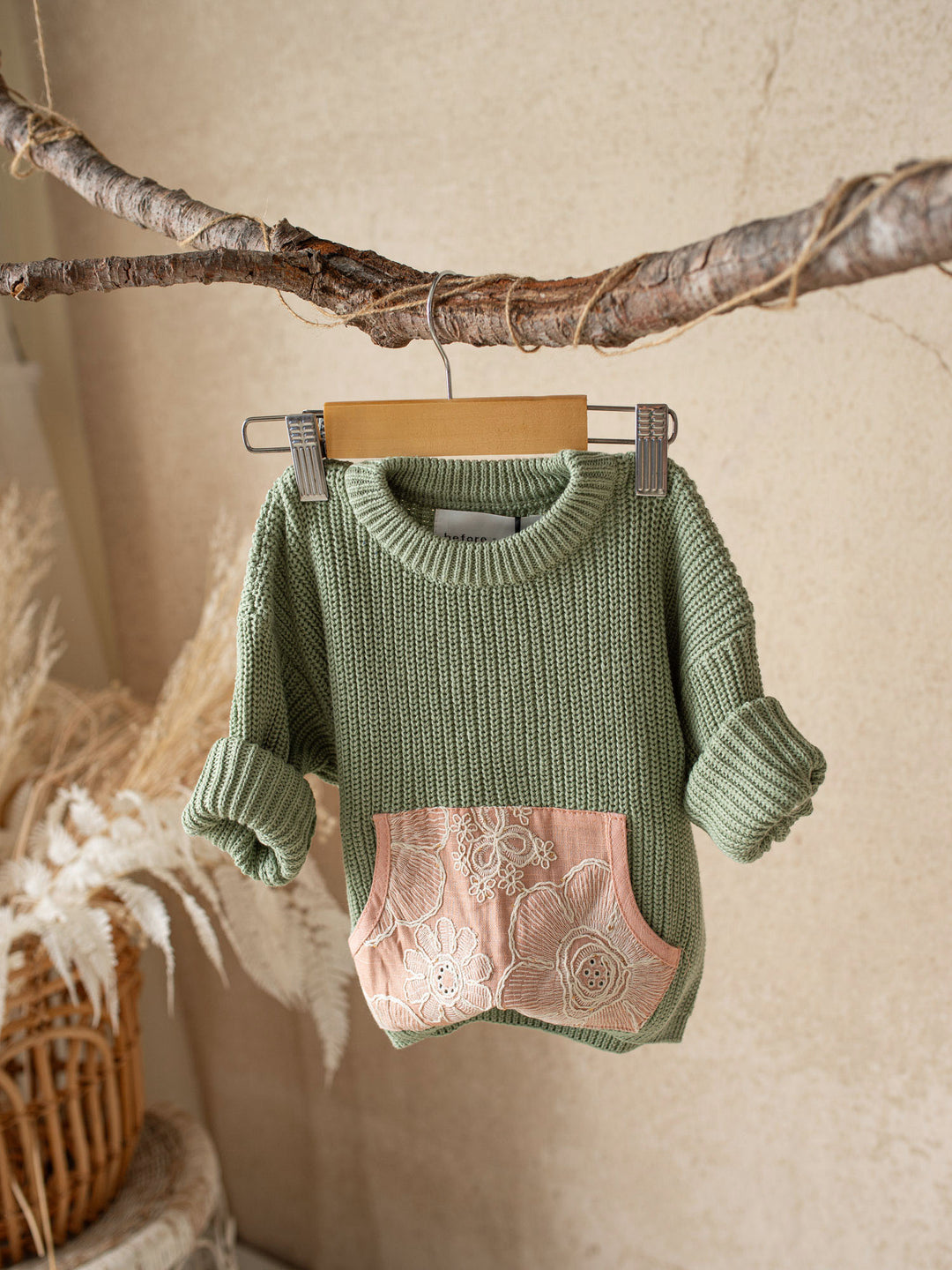 Lace Story Sweater - Sage
