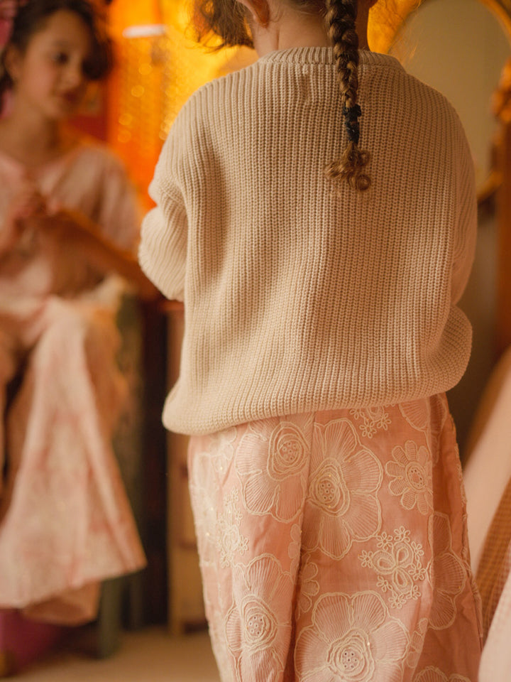 Lace Story Sweater - Oatmeal