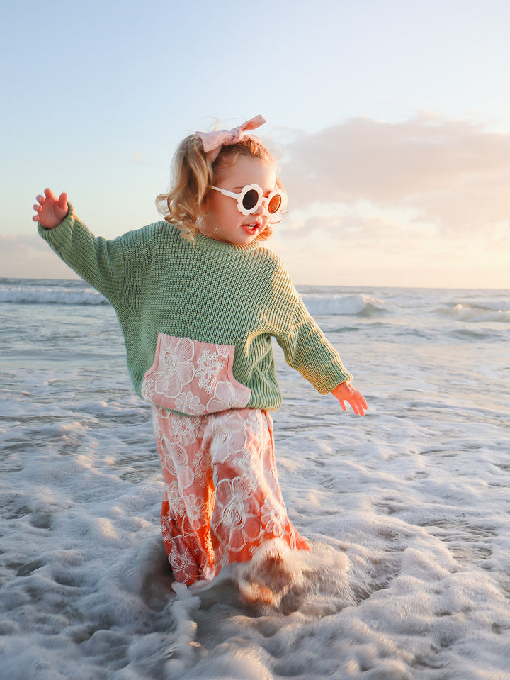 Lace Story Sweater - Sage