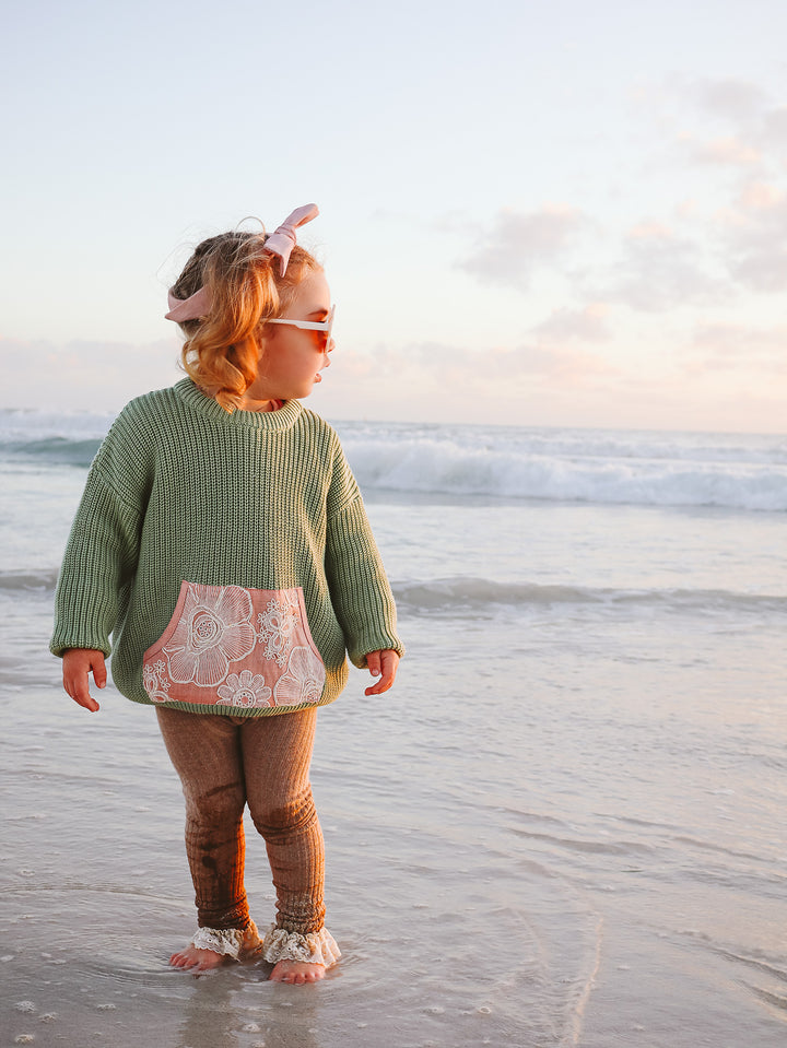 Lace Story Sweater - Sage
