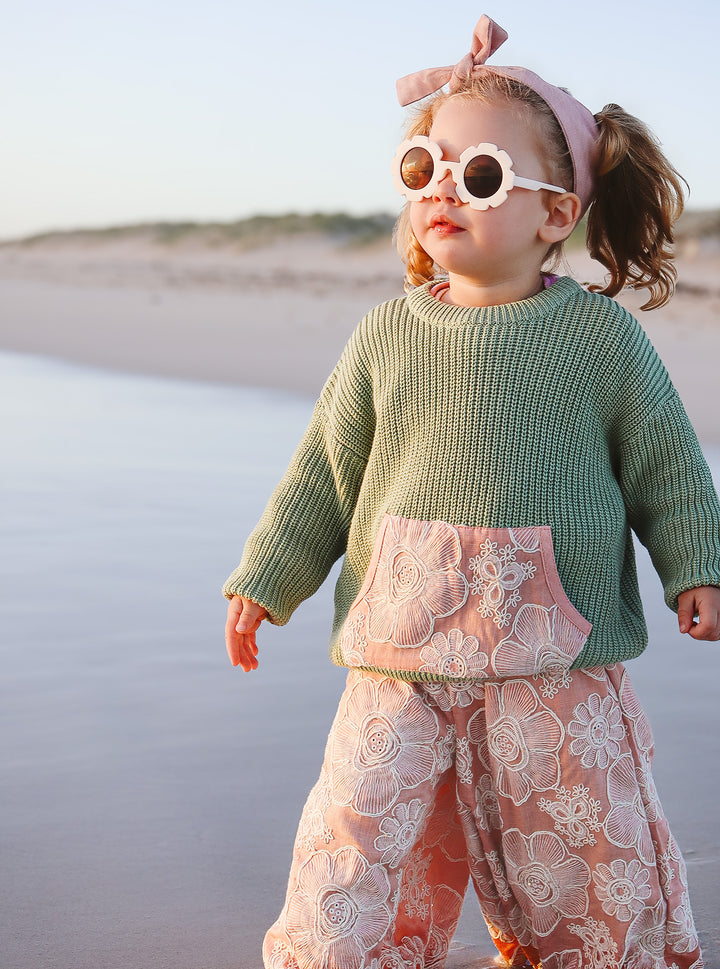 Lace Story Sweater - Sage