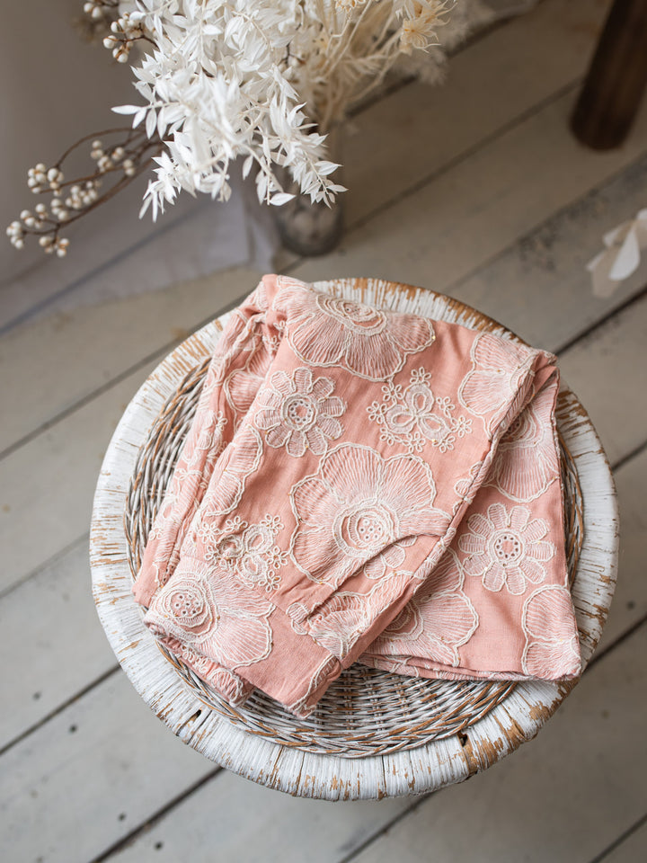 Lace Story Wide-Leg Pants - Blush