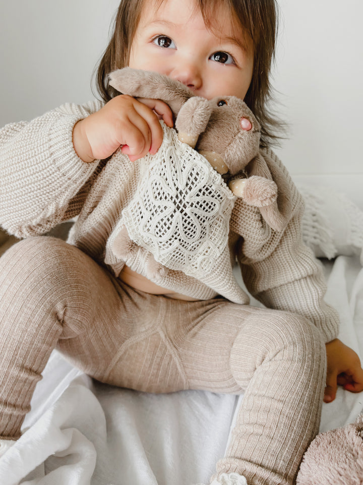 Little Friend Bunny Sweater Oatmeal