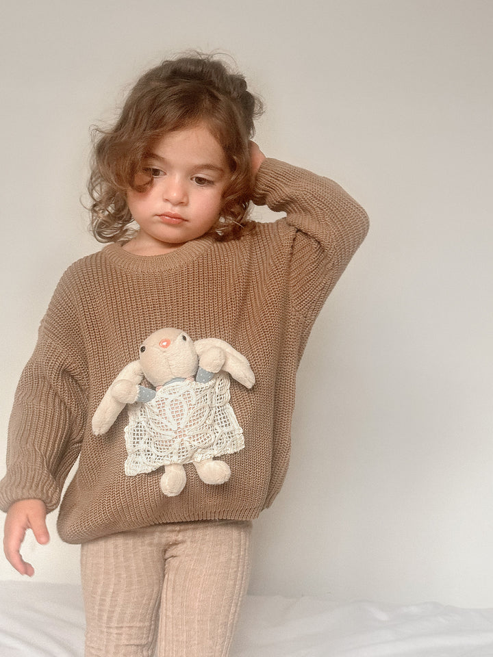 Little Friend Bunny Sweater Cocoa