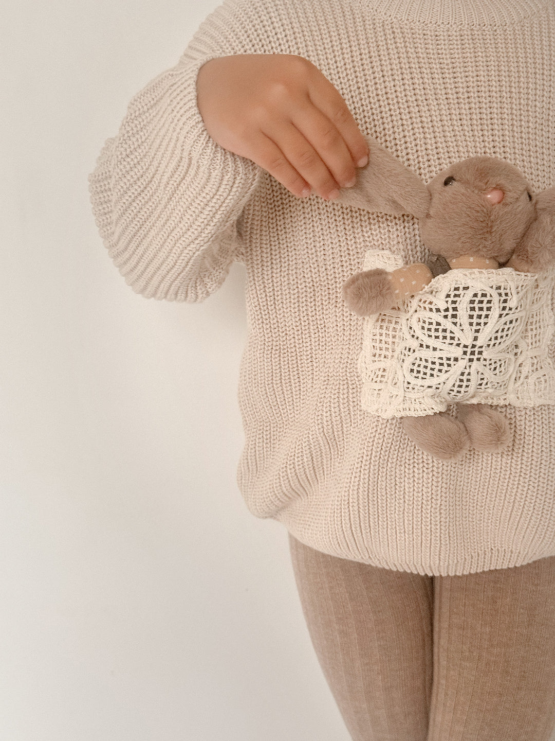 Little Friend Bunny Sweater Oatmeal