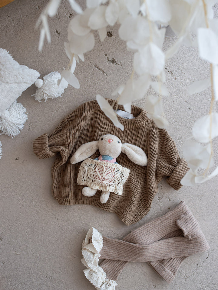 Little Friend Bunny Sweater Cocoa
