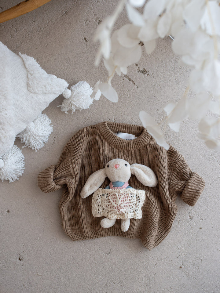 Little Friend Bunny Sweater Cocoa